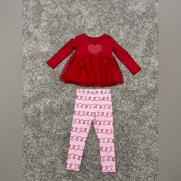 Cat & Jack Other - CAT AND JACK Toddler Girl Heart Tulle Valentines Outfit Size 3T